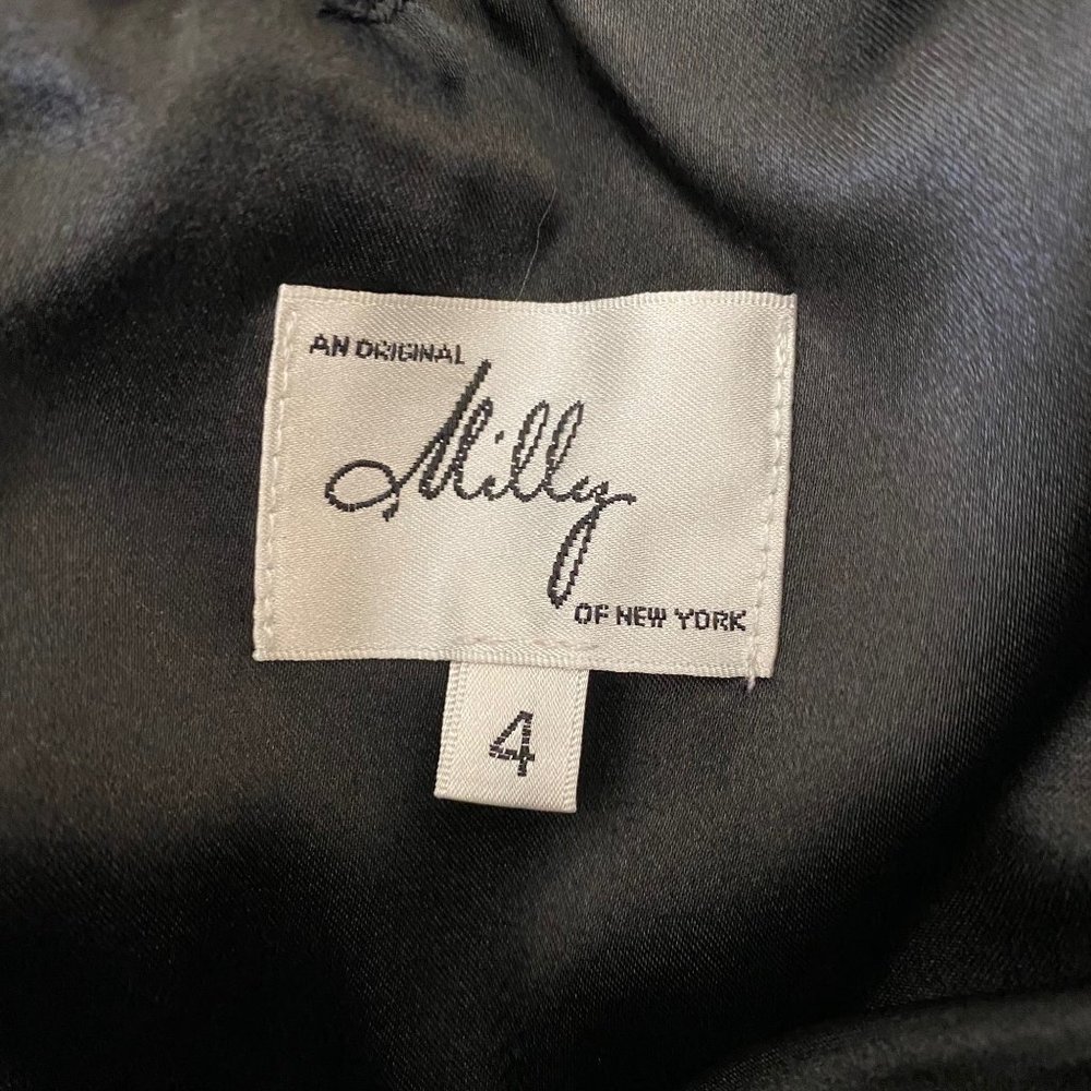 Milly sz 4 flare sleeveless scoop neck bow mini cocktail party dress - Picture 10 of 12